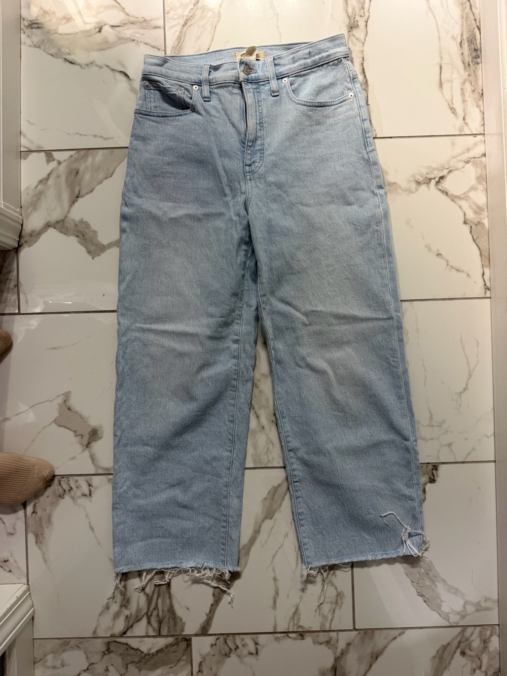 Light Wash Wide-Leg Crop Madewell Jeans